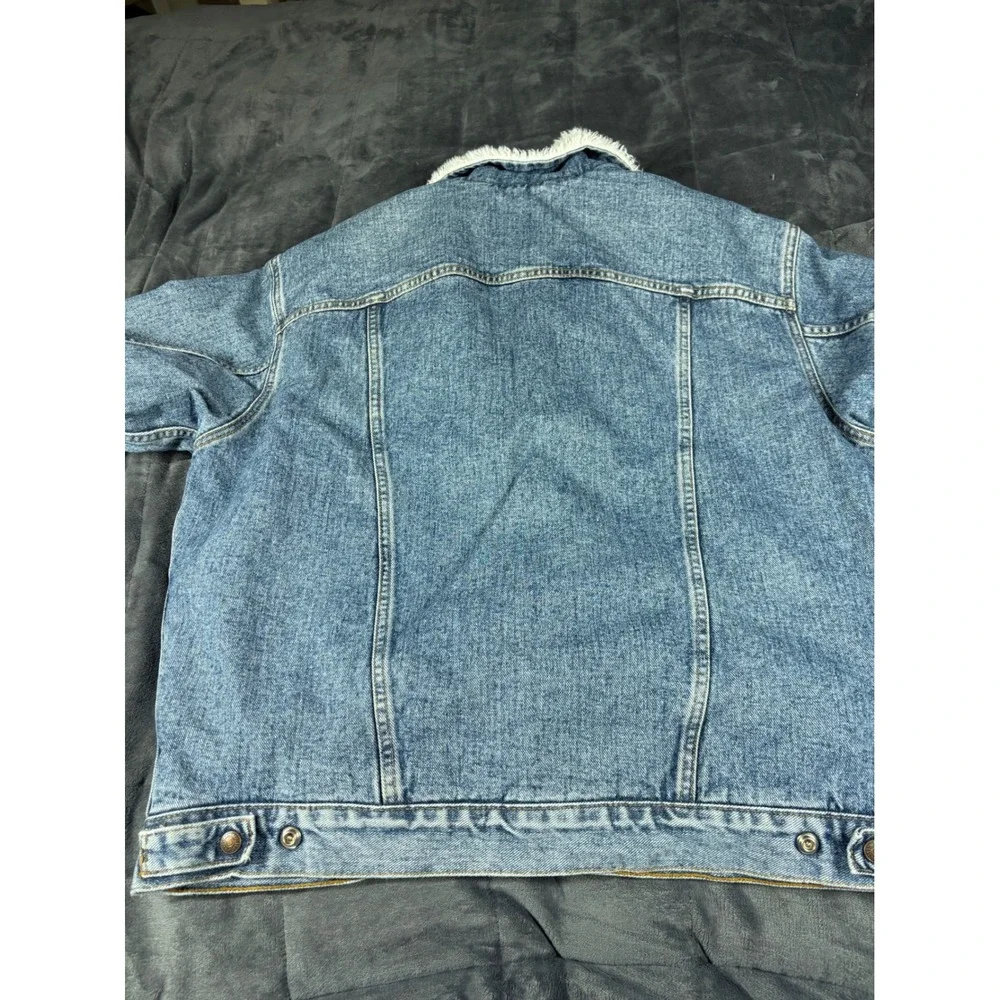 Levis Mens Vintage Sherpa Lined Denim Trucker Jacket 70609-4891 Blue Large - Picture 10 of 10